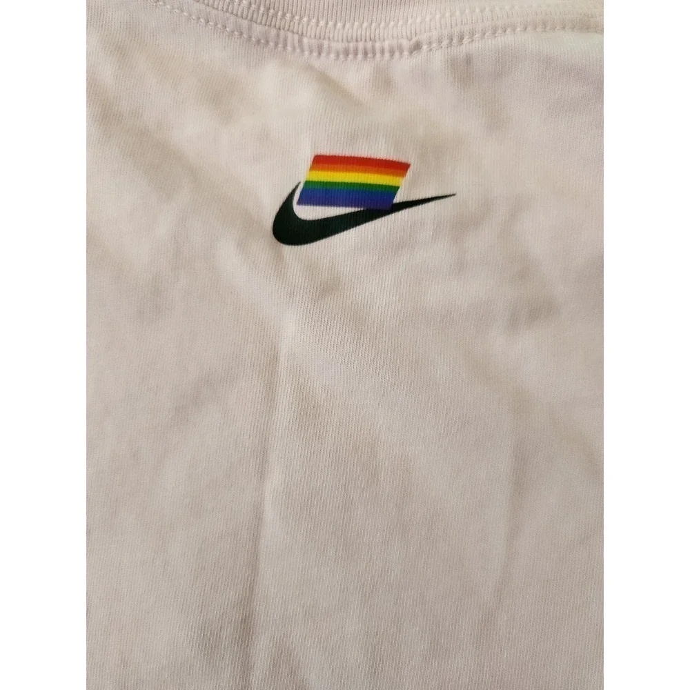 Nike ACG Men's Tshirt Pink XXL cotton pride LGBTQ+  small flaw see pics. Rainbow - Picture 4 of 9